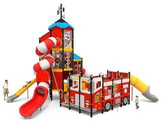 Set mare pompieri turn cu tobogane pentru loc de joacă - BGL-1402 imagine principala