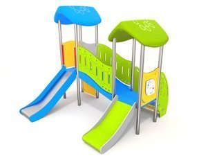 Set cu două turnuri cu tobogan pentru loc de joacă - BGL-7117
